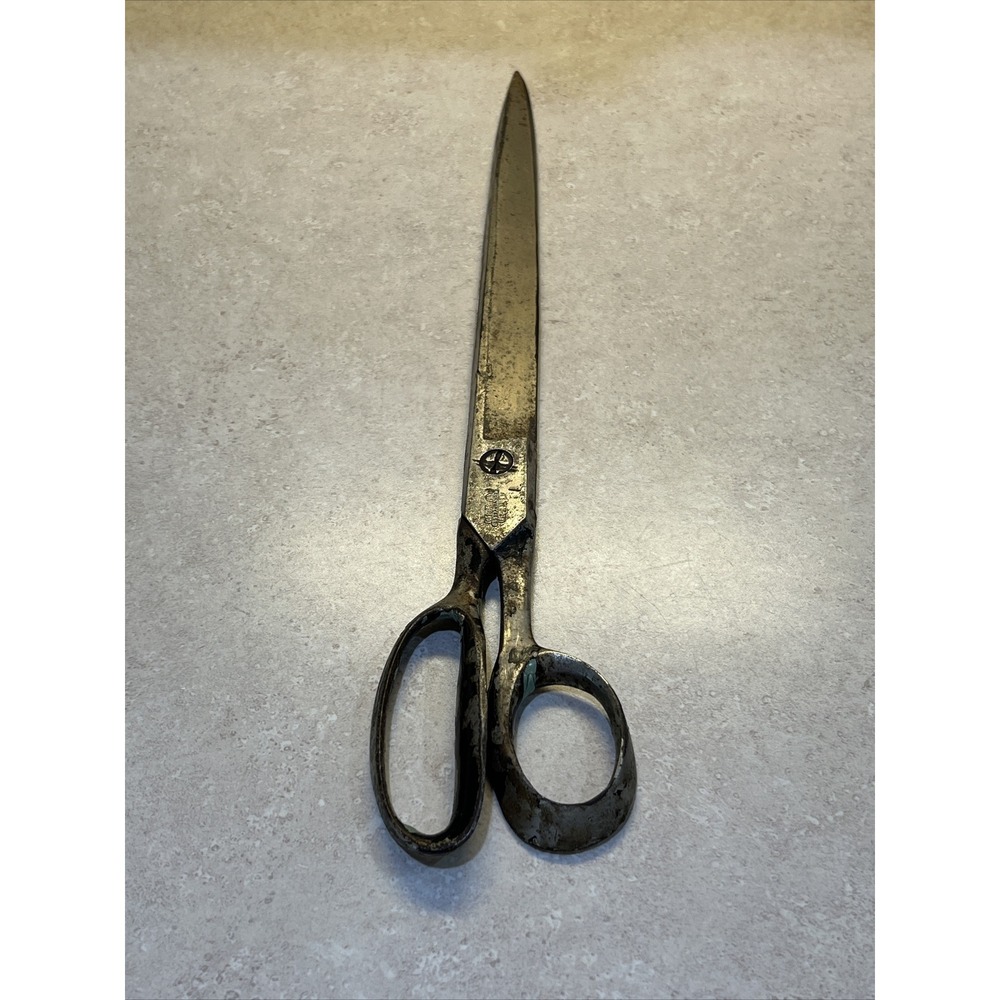 VTG Hibbard Spencer & Bartlett OVB 13.5" HEAVY Utility Sewing Shears USA 8"‎ Bld